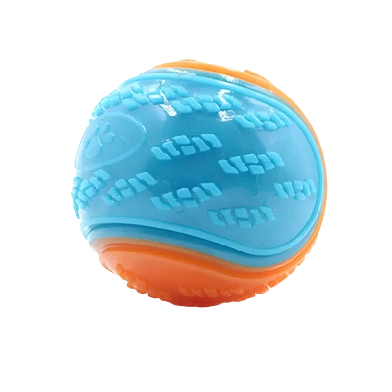 Blue and Orange Textured Ball Dog Toy