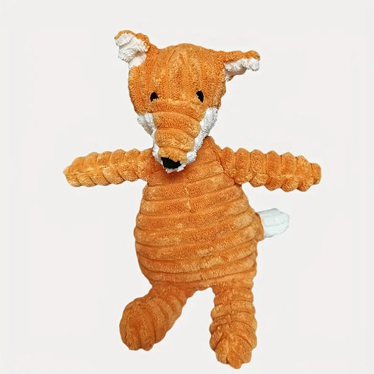 Orange Fox Plush Dog Toy