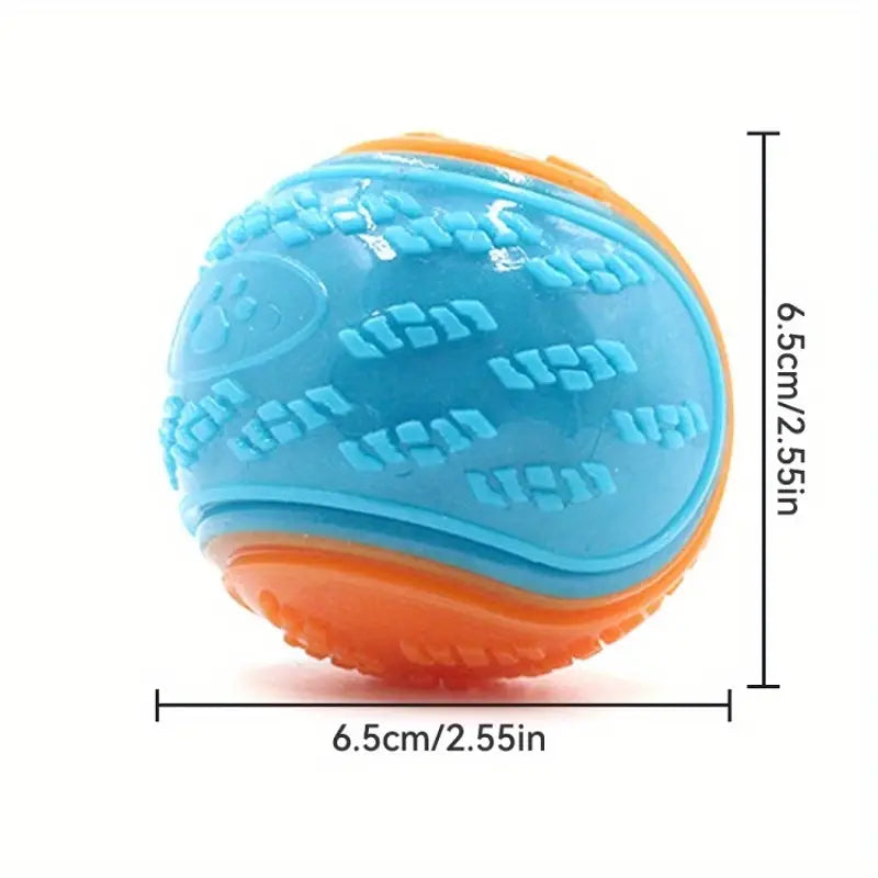 Blue and Orange Textured Ball Dog Toy