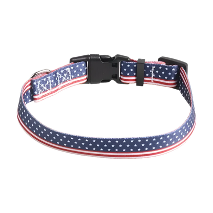 Patriotic Stars and Stripes Dog Collar