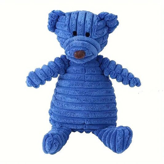 Blue Bear Plush Dog Toy