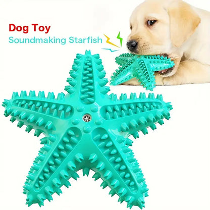 DURABLE SQUEAKY STARFISH DENTAL CHEW & TREAT TOY