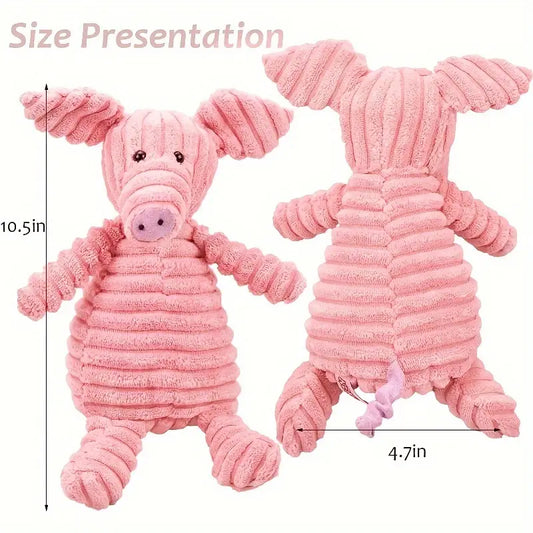 Pink Pig Plush Dog Toy