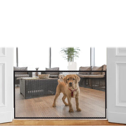 Retractable Pet Safety Gate - Wide Mesh Guard for Doorways