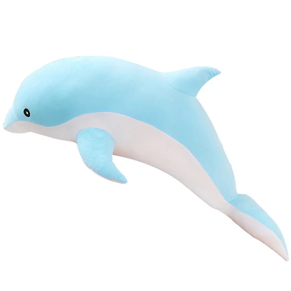 Oceanic Explorer Dolphin Plush Chew Toy with Squeaker for Interactive Pet Play and Dental Health