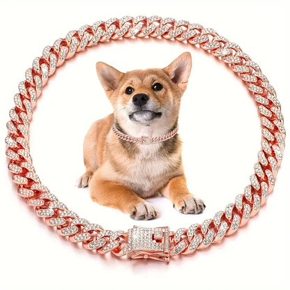 Rose Gold Diamond Dog Chain