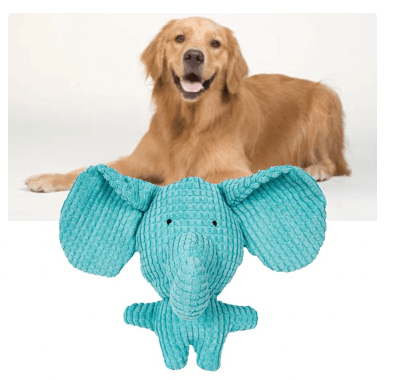 Blue Elephant Durable Plush Chew Toy for Pets - Squeaky and Interactive for Anxiety Relief - Doggie Hush