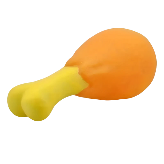 Durable Enamel Chicken Leg Squeaky Dog Toy - Fun Chew for All Breeds