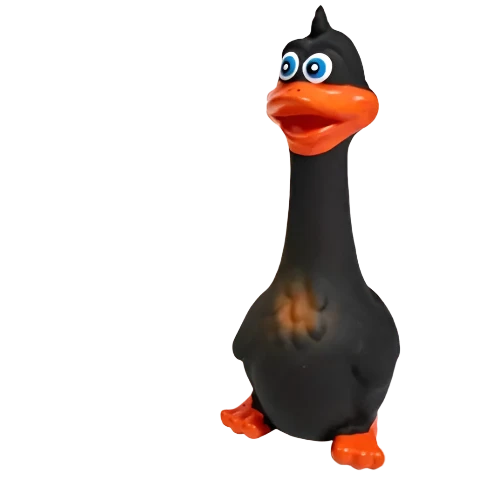 Loud Black Squeaky Duck Dog Toy - Fun & Durable Chew Toy