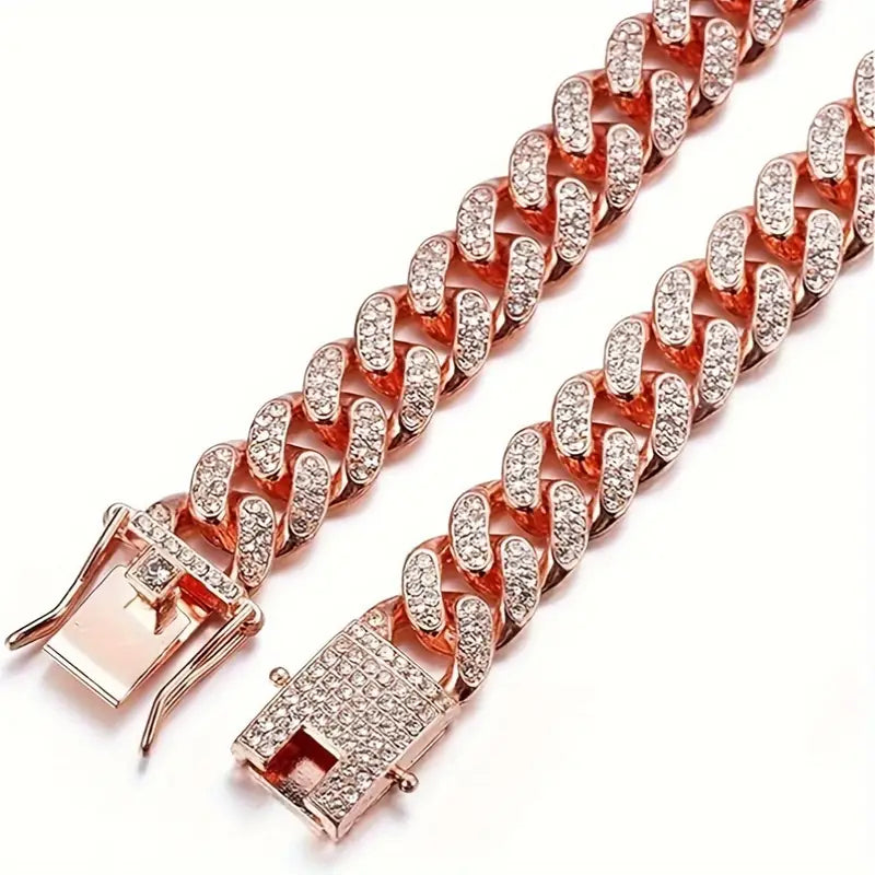 Rose Gold Diamond Dog Chain