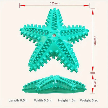 DURABLE SQUEAKY STARFISH DENTAL CHEW & TREAT TOY