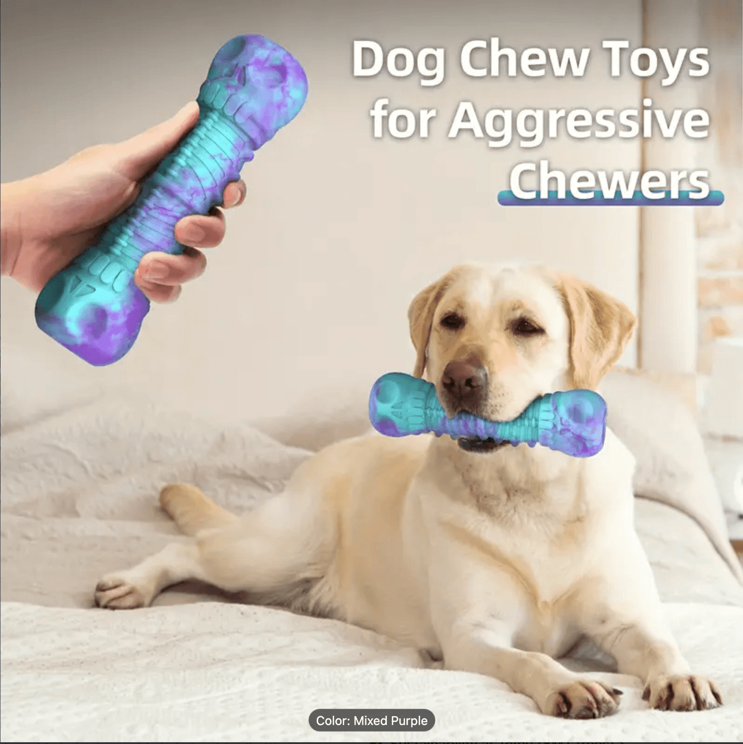 Indestructible Chew Toy for Dogs: Durable, Dental-Healthy & Interactive - Doggie Hush