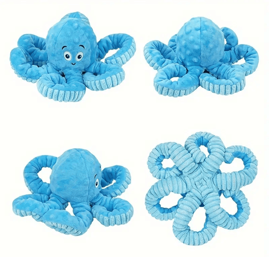 Oceanic Explorer Octopus Plush Chew Toy with Squeaker for Interactive Pet Play and Dental Health - Doggie Hush