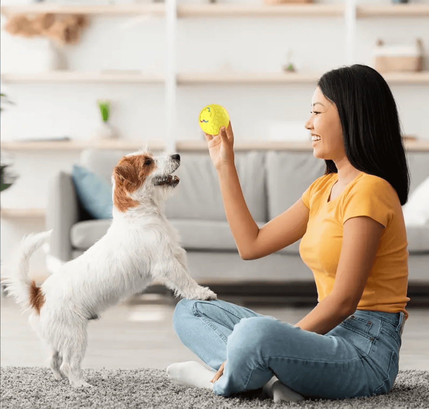 SmartRoll Automatic Dog Ball - Interactive Self-Moving Toy for Exercise & Fun - Perfect for Puppies & Adult Dogs - Doggie Hush